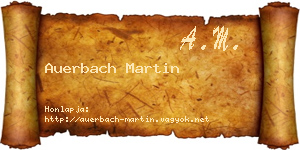 Auerbach Martin névjegykártya